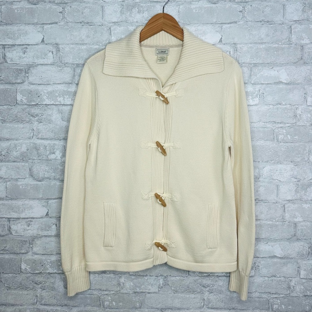 Ll Bean Collared Toggle Button Cardigan Sweater S… - image 4